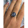 925 Sterling Silver Blue Tumbled Sapphire & Iolite Ring Size 9