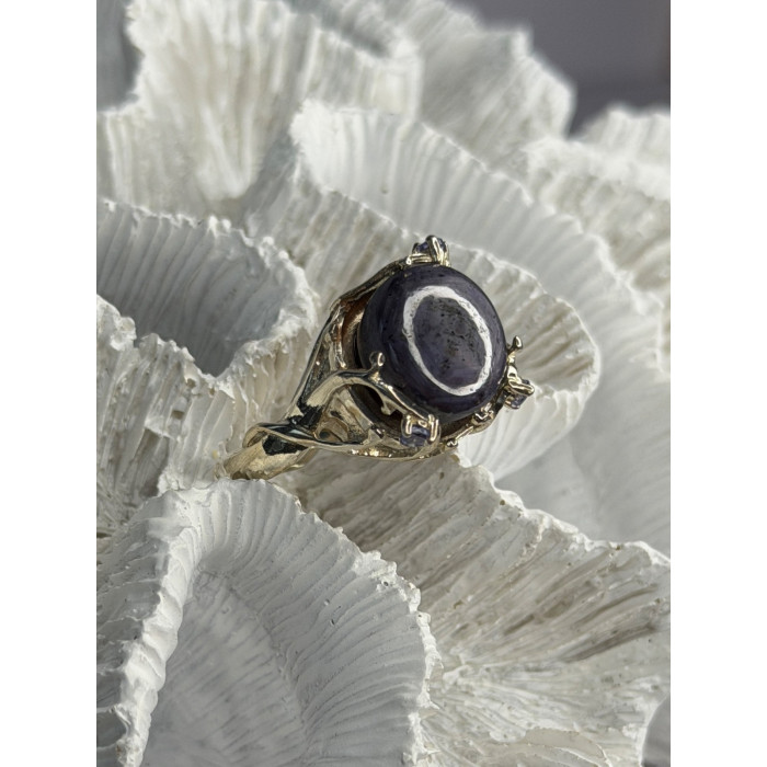 925 Sterling Silver Blue Tumbled Sapphire & Iolite Ring Size 9