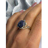 925 Sterling Silver Blue Tumbled Sapphire & Iolite Ring Size 9