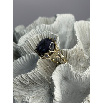 925 Sterling Silver Blue Tumbled Sapphire & Iolite Ring Size 9