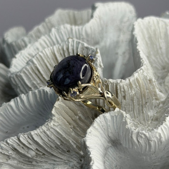 925 Sterling Silver Blue Tumbled Sapphire & Iolite Ring Size 9