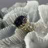 925 Sterling Silver Blue Tumbled Sapphire & Iolite Ring Size 9