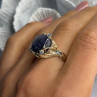 925 Sterling Silver Blue Tumbled Sapphire & Iolite Ring Size 9