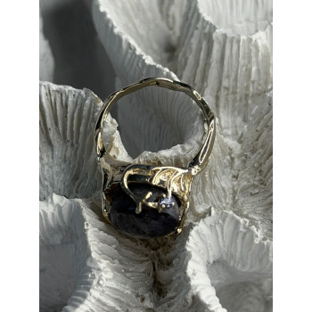 925 Sterling Silver Blue Tumbled Sapphire & Iolite Ring Size 9