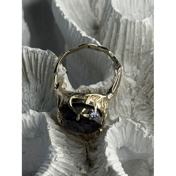 925 Sterling Silver Blue Tumbled Sapphire & Iolite Ring Size 9