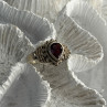 Vintage 925 Sterling Silver Garnet Ring Size 9