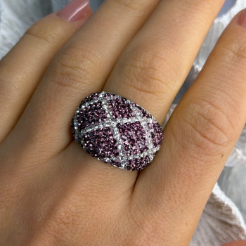 Beautiful Design 925 Sterling Silver Cz Ring Size 8