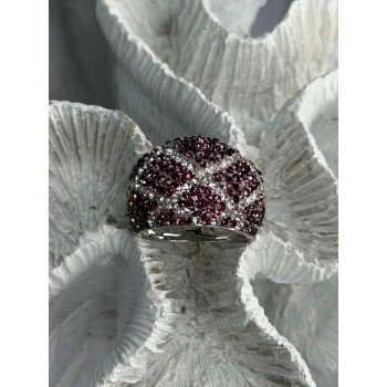 Beautiful Design 925 Sterling Silver Cz Ring Size 8