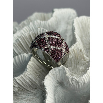 Beautiful Design 925 Sterling Silver Cz Ring Size 8