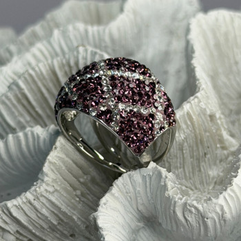 Beautiful Design 925 Sterling Silver Cz Ring Size 8