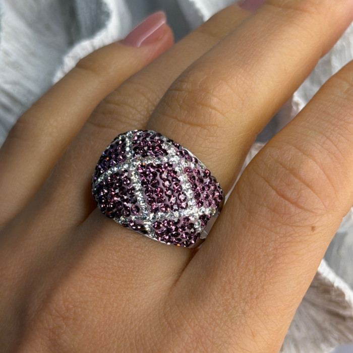 Beautiful Design 925 Sterling Silver Cz Ring Size 8