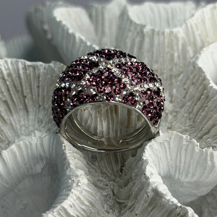 Beautiful Design 925 Sterling Silver Cz Ring Size 8