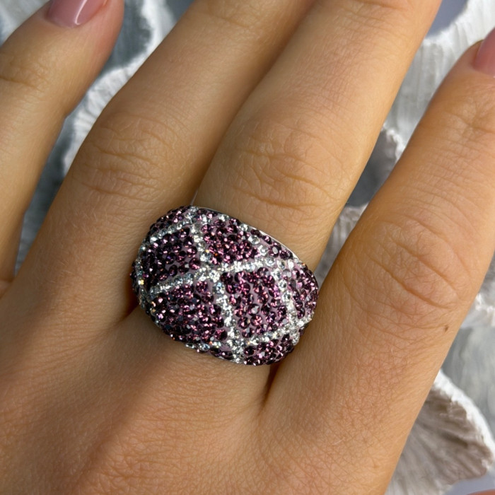 Beautiful Design 925 Sterling Silver Cz Ring Size 8