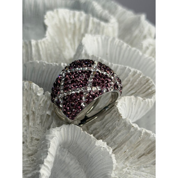 Beautiful Design 925 Sterling Silver Cz Ring Size 8