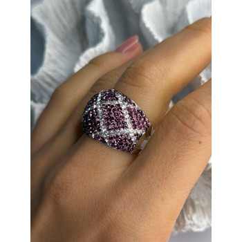 Beautiful Design 925 Sterling Silver Cz Ring Size 8