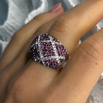 Beautiful Design 925 Sterling Silver Cz Ring Size 8