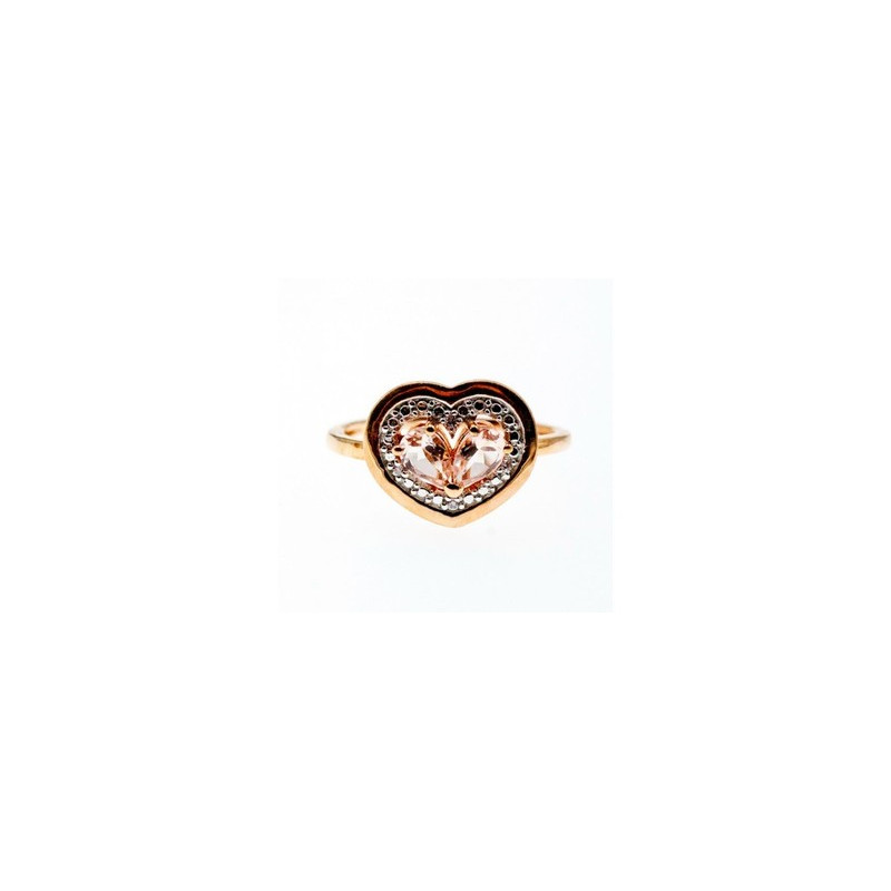 925 Sterling Silver Gold Plated Morganite Ring Size 10