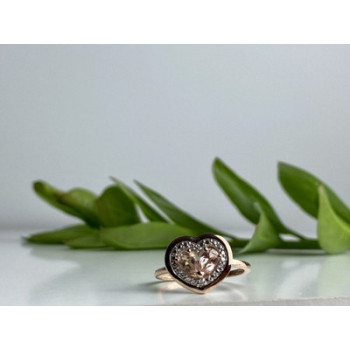 925 Sterling Silver Gold Plated Morganite Ring Size 10