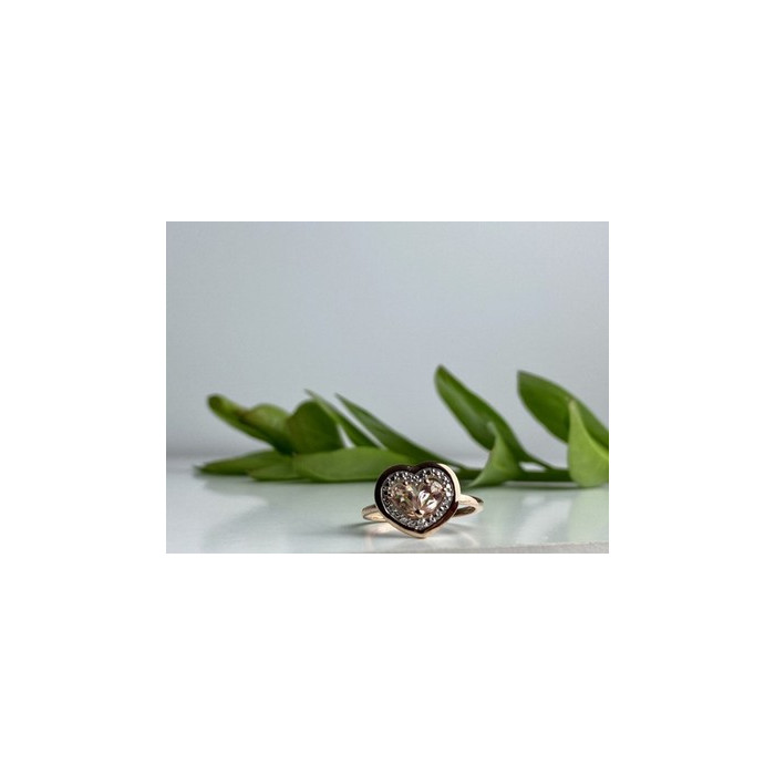 925 Sterling Silver Gold Plated Morganite Ring Size 10