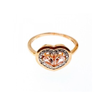 925 Sterling Silver Gold Plated Morganite Ring Size 10