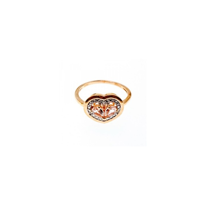 925 Sterling Silver Gold Plated Morganite Ring Size 10