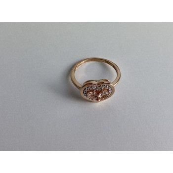 925 Sterling Silver Gold Plated Morganite Ring Size 10