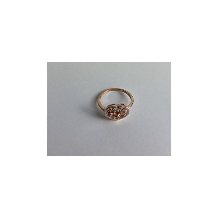 925 Sterling Silver Gold Plated Morganite Ring Size 10