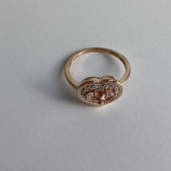 925 Sterling Silver Gold Plated Morganite Ring Size 10