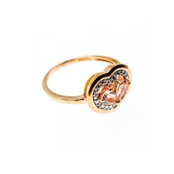 925 Sterling Silver Gold Plated Morganite Ring Size 10