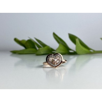 925 Sterling Silver Gold Plated Morganite Ring Size 10
