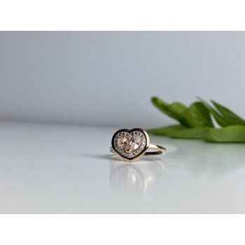 925 Sterling Silver Gold Plated Morganite Ring Size 10