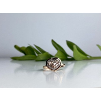 925 Sterling Silver Gold Plated Morganite Ring Size 10