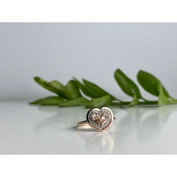 925 Sterling Silver Gold Plated Morganite Ring Size 10