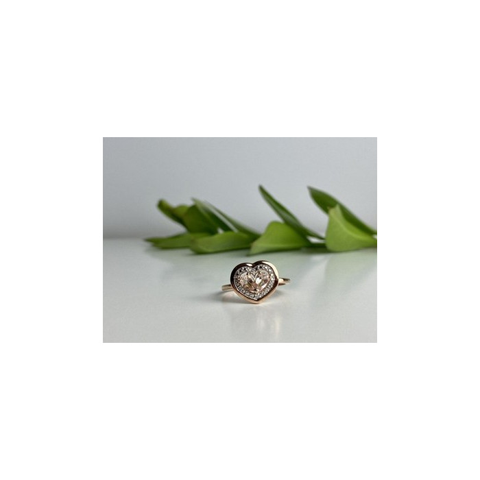 925 Sterling Silver Gold Plated Morganite Ring Size 10