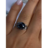 Vintage 925 Sterling Silver Hematite Ring Size 6