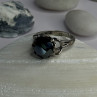 Vintage 925 Sterling Silver Hematite Ring Size 6