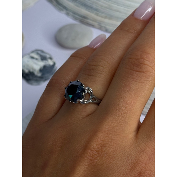 Vintage 925 Sterling Silver Hematite Ring Size 6