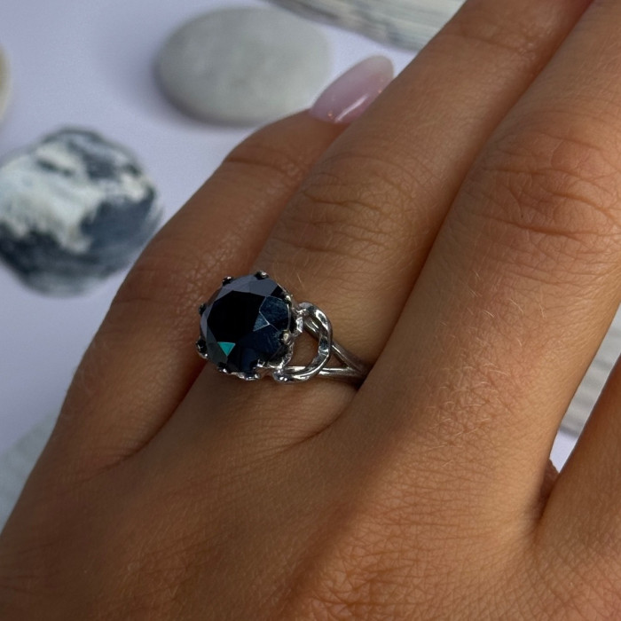 Vintage 925 Sterling Silver Hematite Ring Size 6