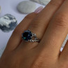 Vintage 925 Sterling Silver Hematite Ring Size 6