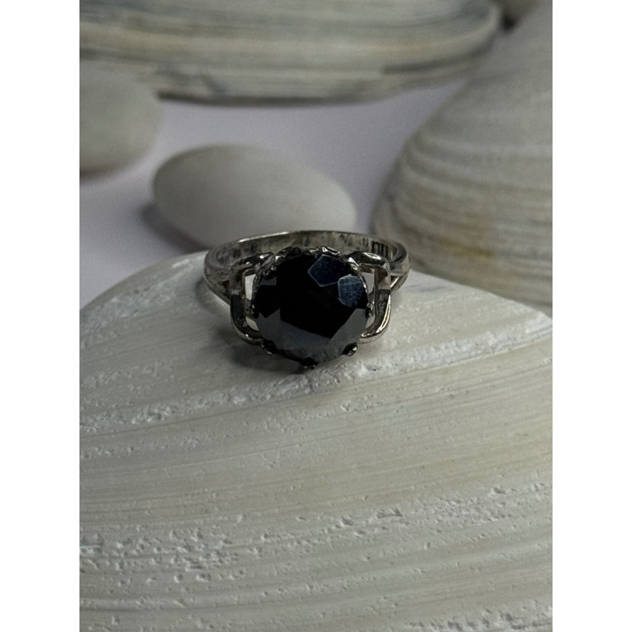 Vintage 925 Sterling Silver Hematite Ring Size 6