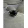 Vintage 925 Sterling Silver Hematite Ring Size 6