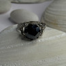 Vintage 925 Sterling Silver Hematite Ring Size 6