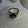 Vintage 925 Sterling Silver Hematite Ring Size 6