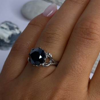 Vintage 925 Sterling Silver Hematite Ring Size 6
