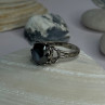 Vintage 925 Sterling Silver Hematite Ring Size 6