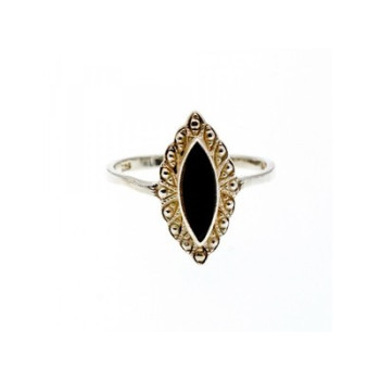 Vintage 925 Sterling Silver Black Onyx Ring Size 7.5