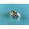 925 Sterling Silver Multi Gemstones Ring Size 7