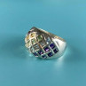 925 Sterling Silver Multi Gemstones Ring Size 7