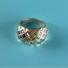 925 Sterling Silver Multi Gemstones Ring Size 7