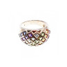 925 Sterling Silver Multi Gemstones Ring Size 7
